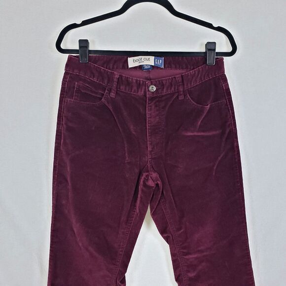 Gap Corduroy Pants Bootcut Womens 8 Burgundy Red Y2K Preppy Retro Whimsigoth - Picture 1 of 9